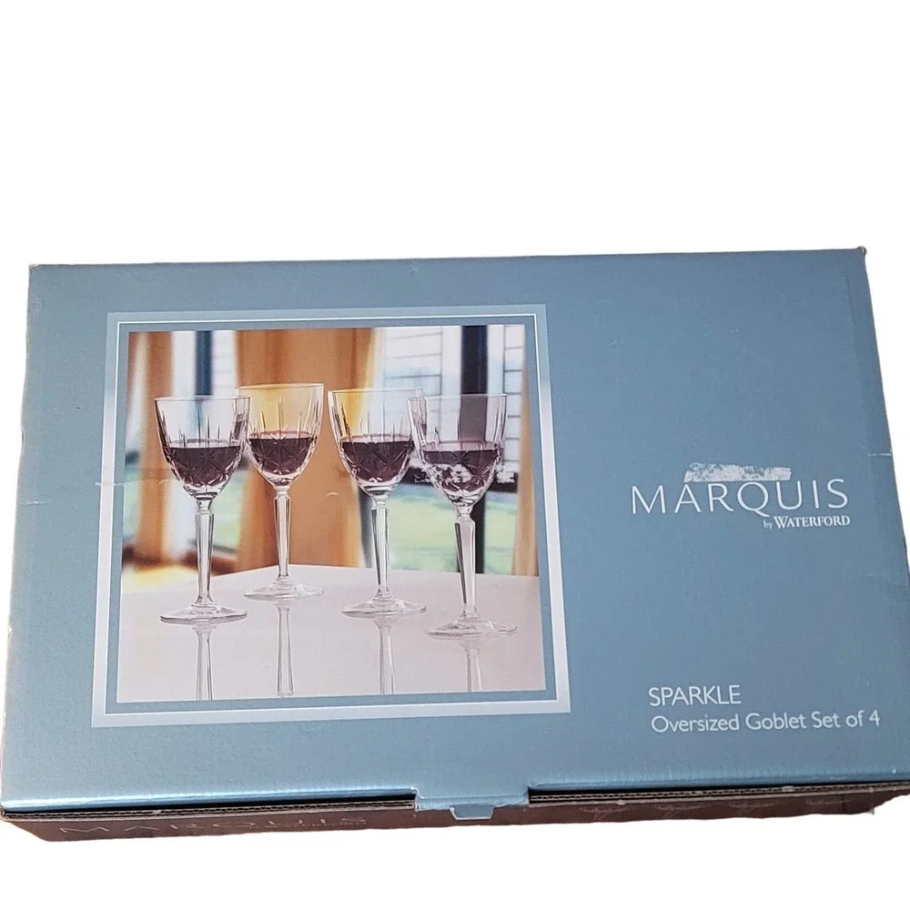 Marquis by Waterford Sparkle Oversized Goblets Set of 4 Crystal Italy 156156